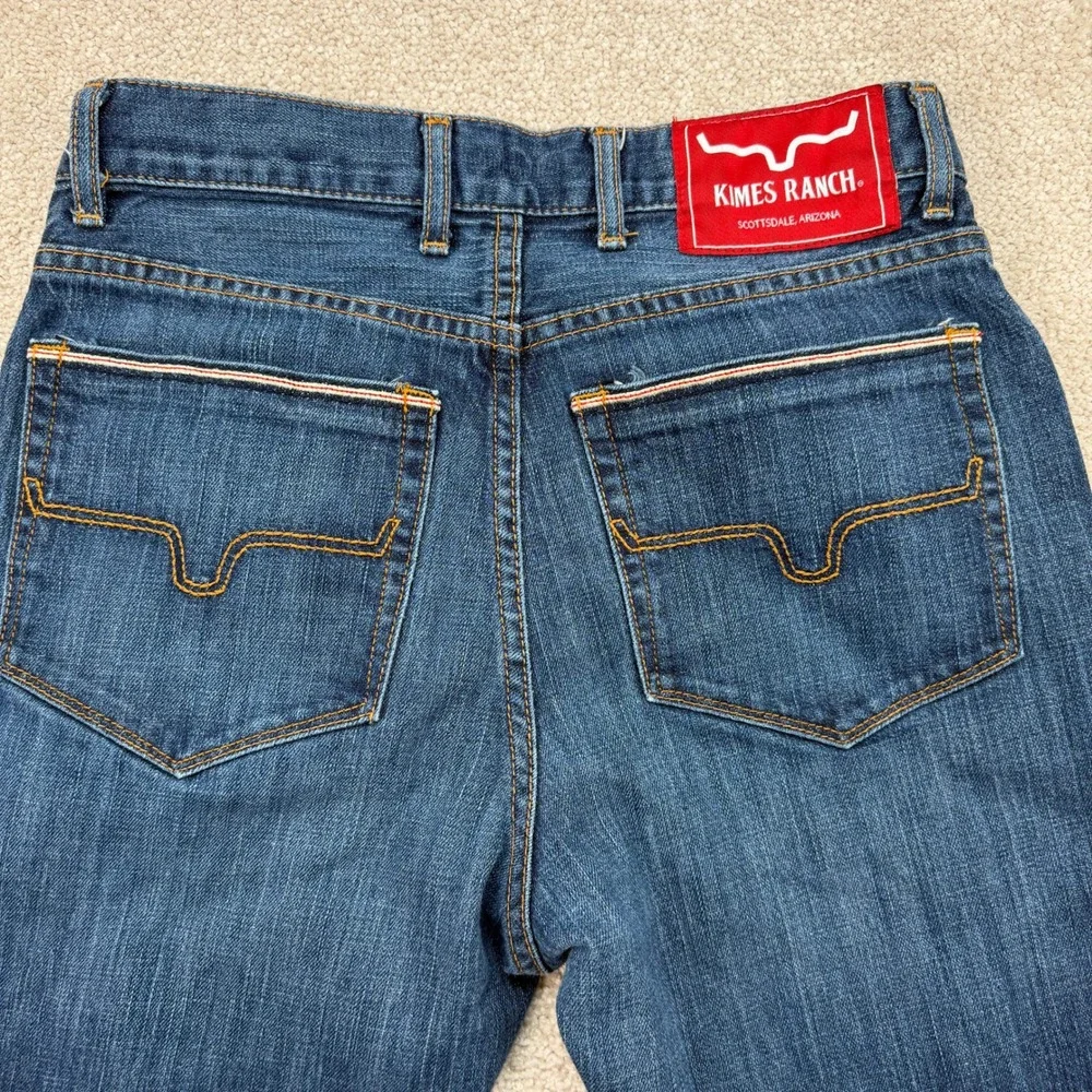 Kimes Ranch Mens 31x32 (Fit 30x33) Roger Jeans Blue Straight Leg Made USA Denim